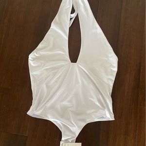 ReoRia Criss Cross Halter Thong Bodysuit Top Size 2X